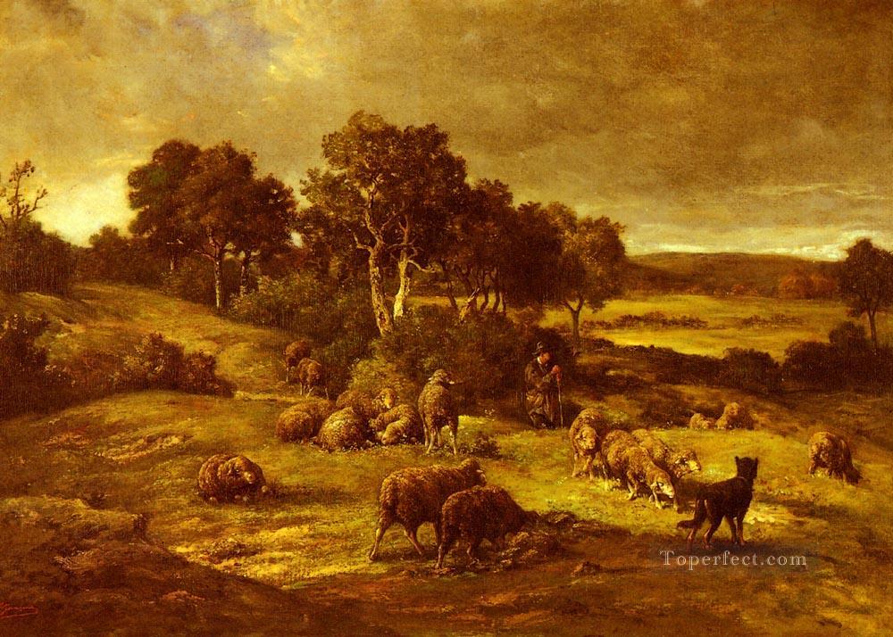 Le Troupeau animalier Charles Emile Jacque Oil Paintings